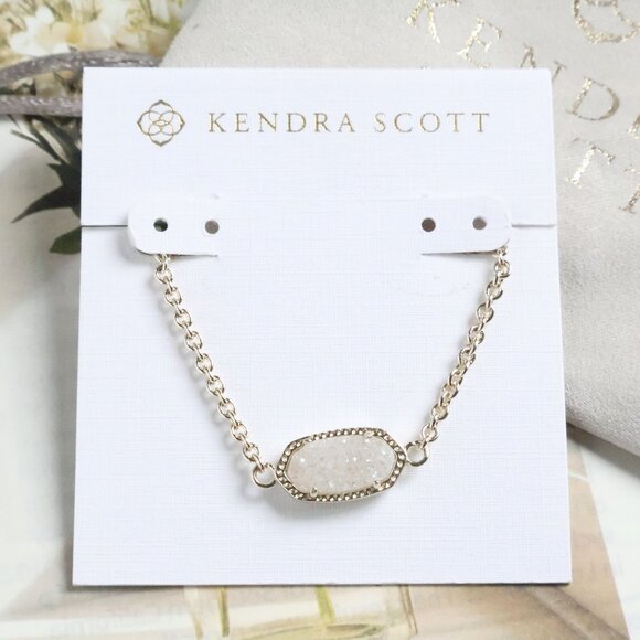Kendra Scott Elaina Gold Drusy Adjustable Chain Bracelet - Picture 1 of 2